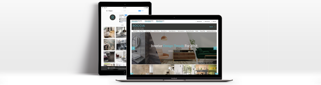 Roccia website on laptop and tablet
